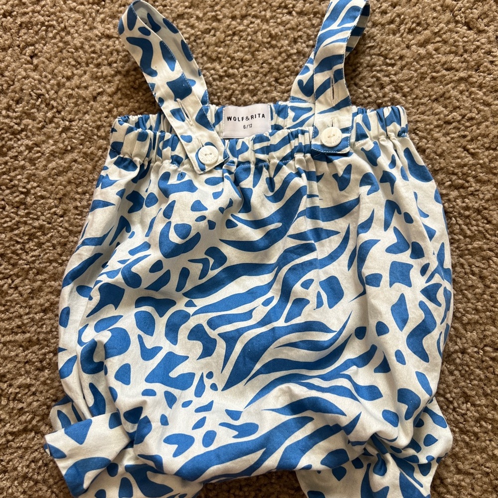 Blue and White Kids Romper